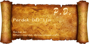 Perdek Dália névjegykártya